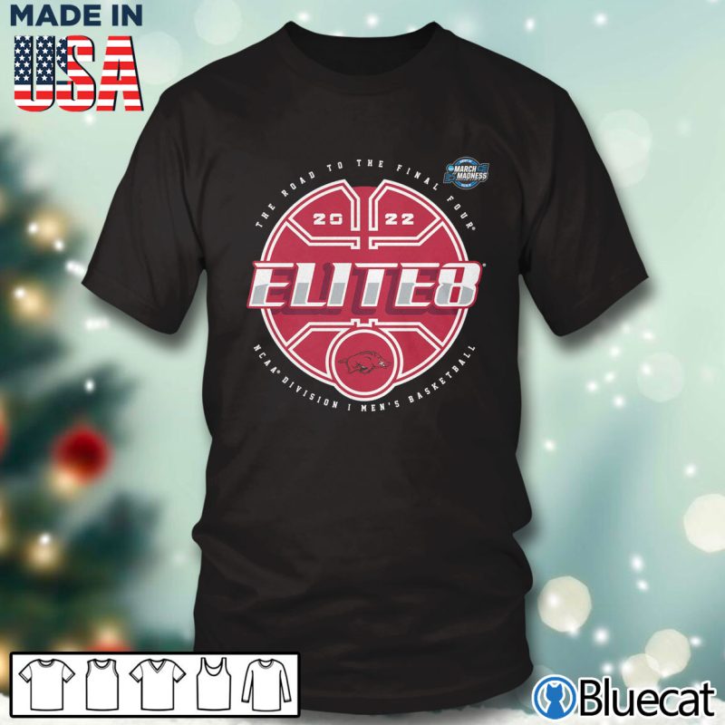 Black T shirt Arkansas Razorbacks 2022 Tournament March Madness Elite Eight Elite T Shirt