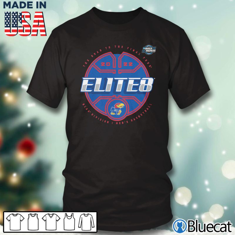 Black T shirt Kansas Jayhawks 2022 NCAA Mens Basketball Tournament March Madness Elite Eight T Shirt