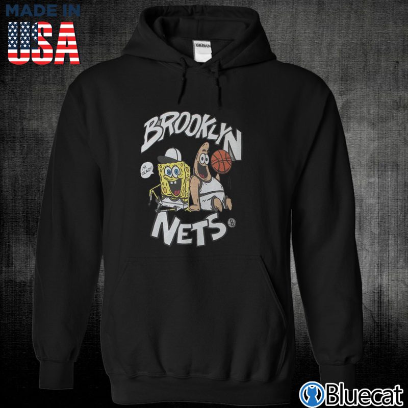 Black Unisex Hoodie Brooklyn Nets Homage NBA x Spongebob Collab T Shirt