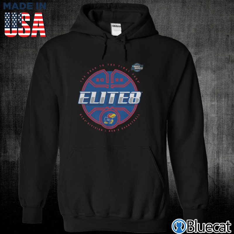 Black Unisex Hoodie Kansas Jayhawks 2022 NCAA Mens Basketball Tournament March Madness Elite Eight T Shirt