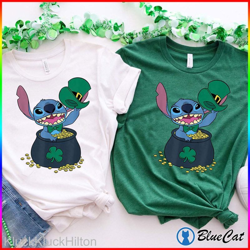 Disney Stitch Shamrock Disneyworld Family St Patricks Day Shirt 1
