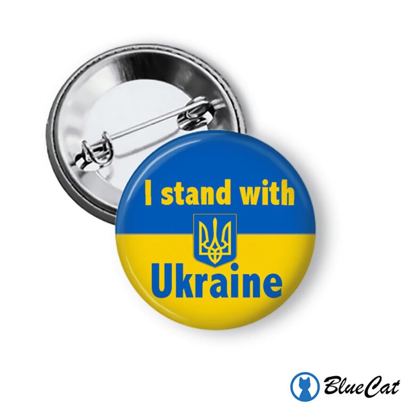 I Stand With Ukraine Anti Putin No War Pin Buttons