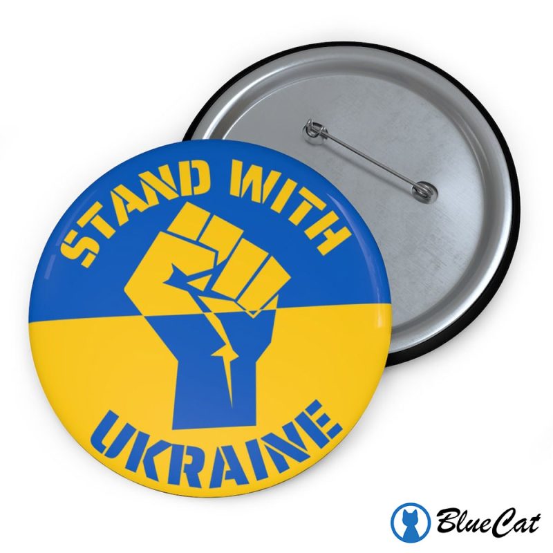 I Stand With Ukraine Pin Button Free No War 1