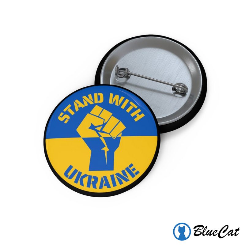 I Stand With Ukraine Pin Button Free No War 2