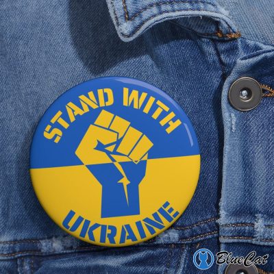 I Stand With Ukraine Pin Button Free No War
