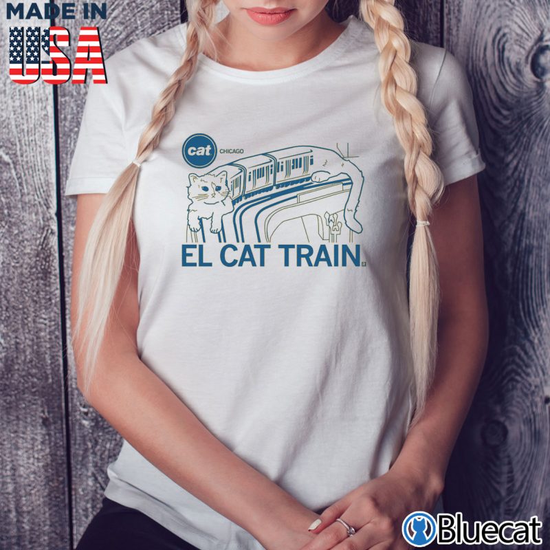 Ladies Tee El cat Train Chicago T shirt