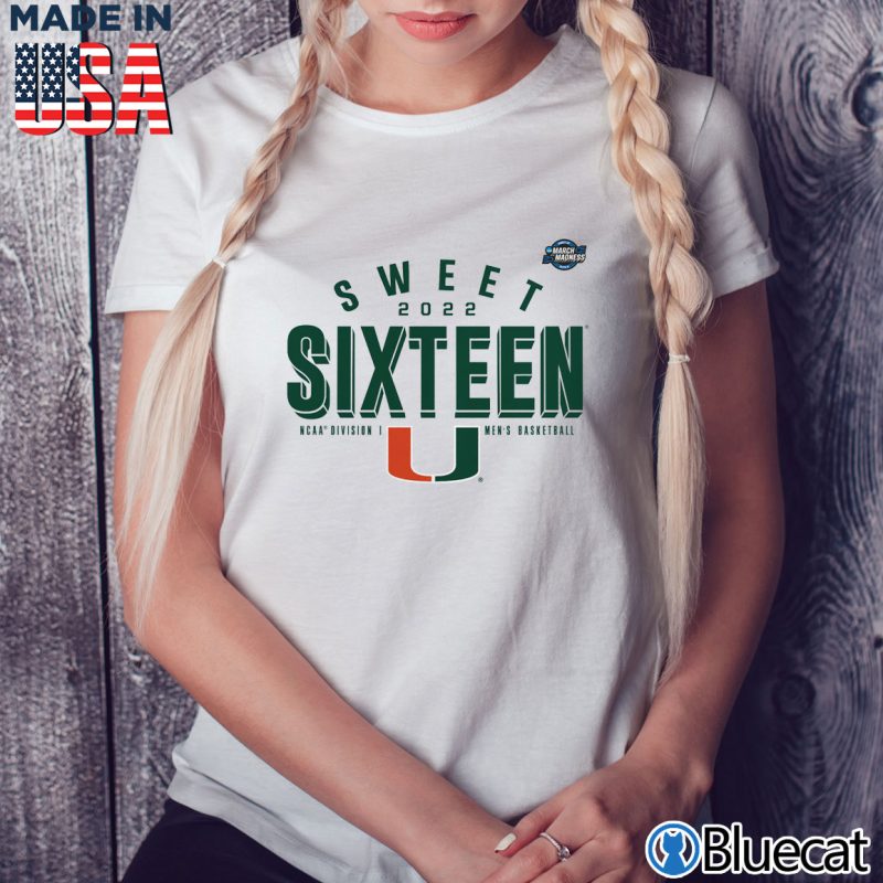 Ladies Tee Miami Hurricanes 2022 Tournament March Madness Sweet Sixteen Jumpball T Shirt