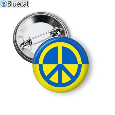 Peace Stand With Ukraine Metal Pin Buttons