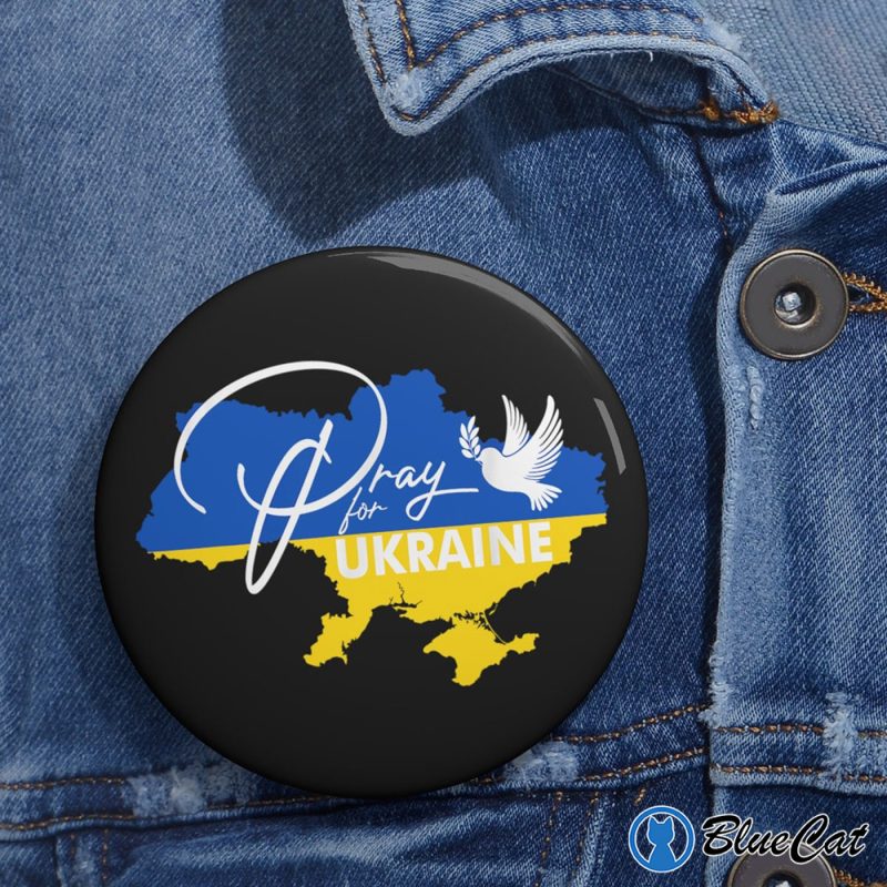 Pray For Ukraine Flag Free I Support Ukrainian Pin Buttons