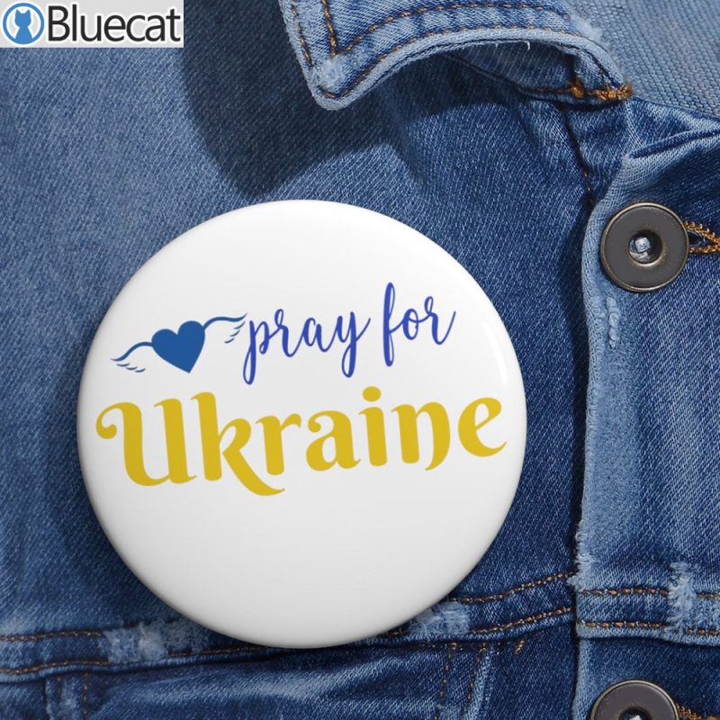 Pray For Ukraine Pin Button Peace