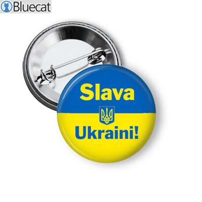 Slava Ukraini Glory To Ukraine Metal Pin Buttons