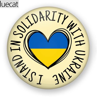 Solidarity With Ukraine Metal Pin Buttons