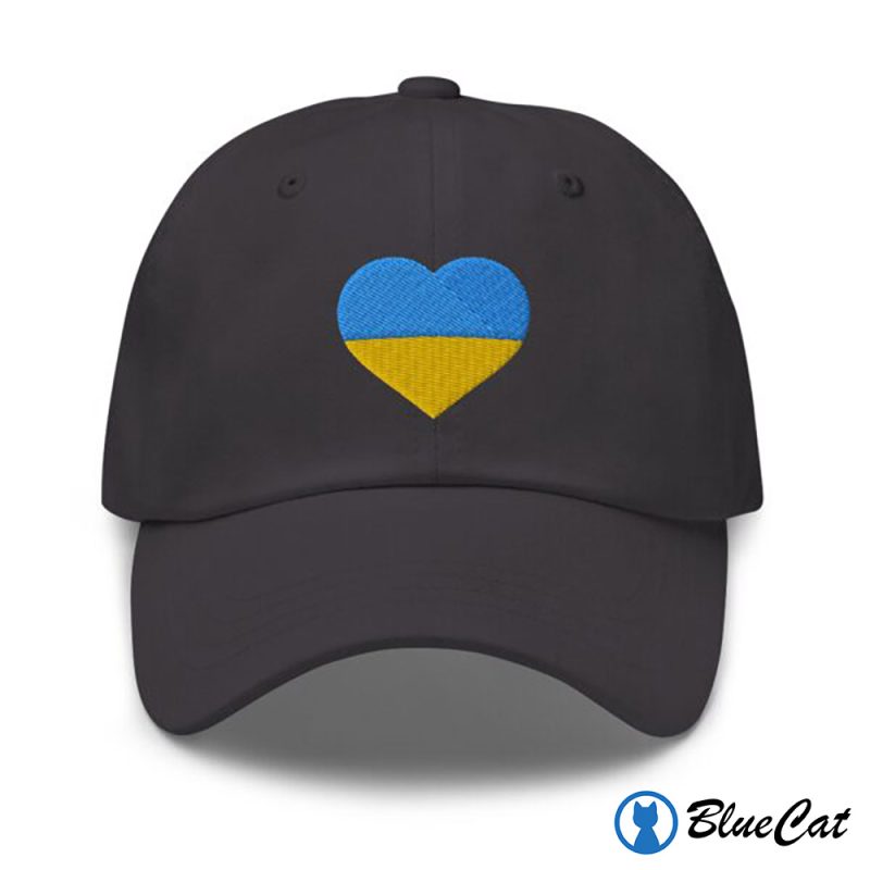 Stand With Ukraine Heart Embroidered Hat 2