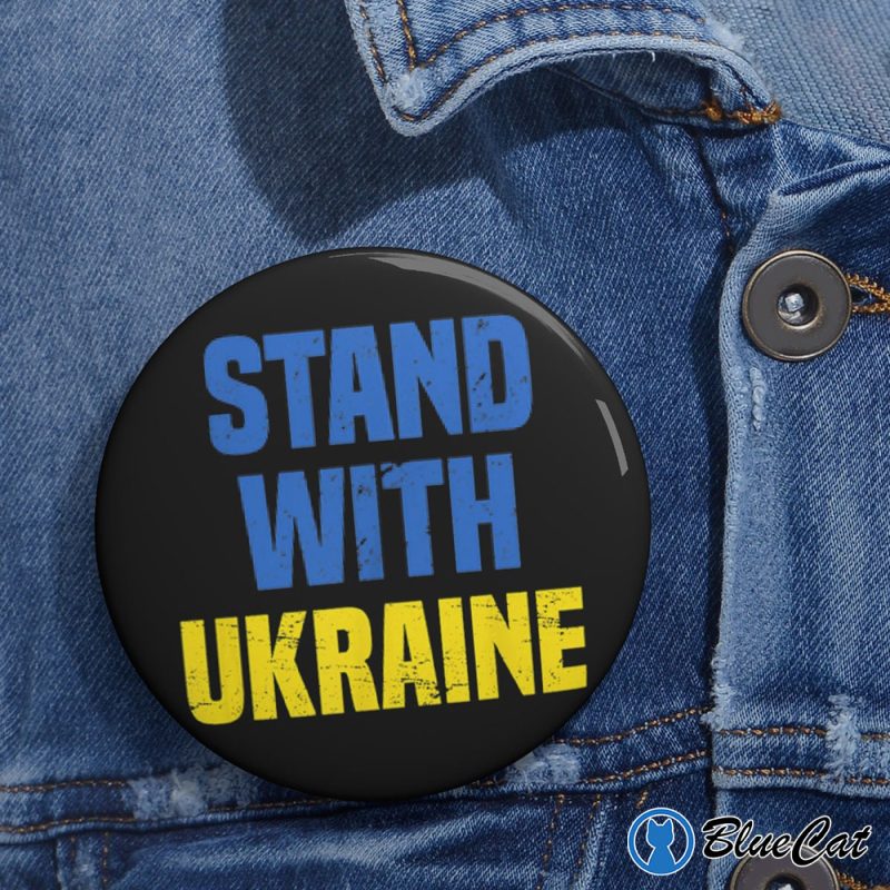 Stand With Ukraine Pin Button Support Peace In