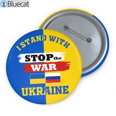 Stop The War I Stand With Ukraine Metal Pin Buttons 1