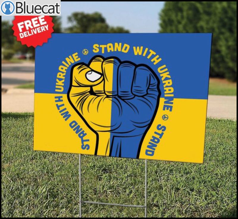 We Stand With Ukraine Yard Sign Pray For 1