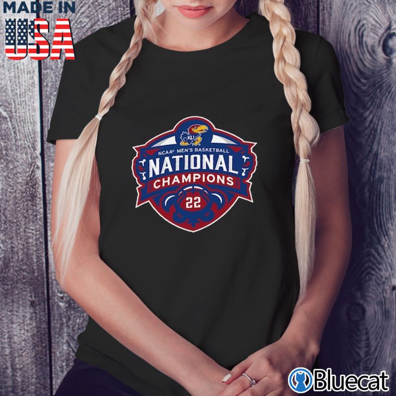 Black Ladies Tee Kansas Jayhawks 2022 NCAA Mens Basketball National Champions Parade T Shirt