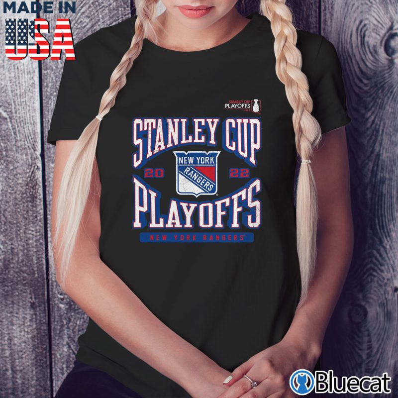 Black Ladies Tee New York Rangers 2022 Stanley Cup Playoffs Big Tall Playmaker T Shirt