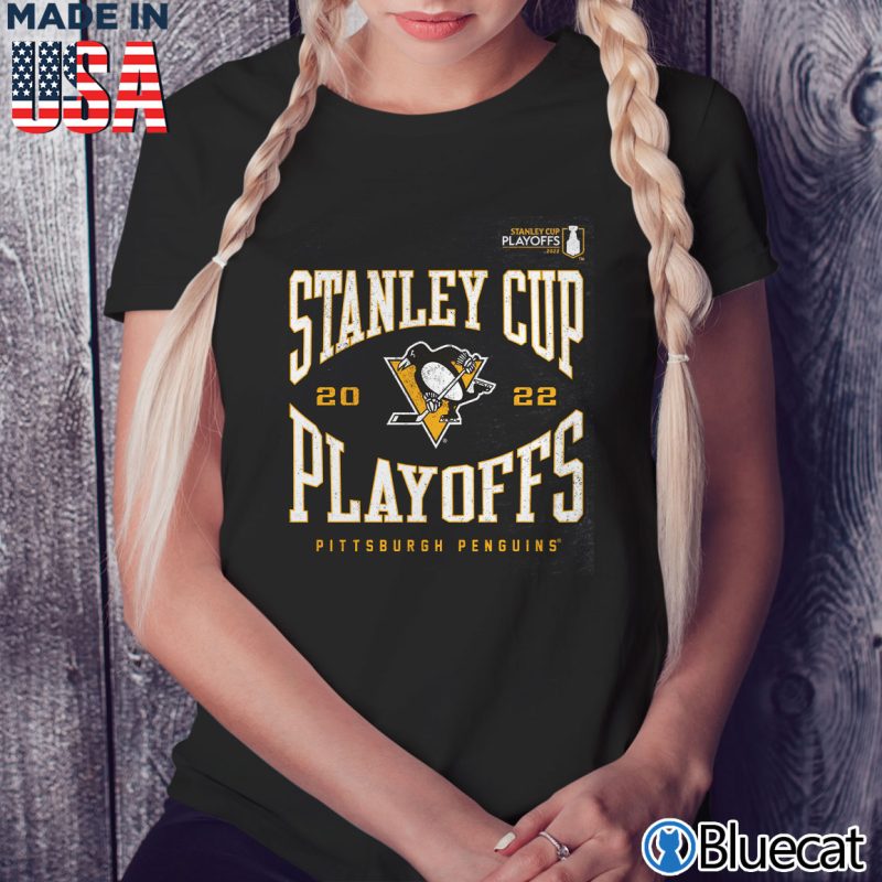 Black Ladies Tee Pittsburgh Penguins 2022 Stanley Cup Playoffs Wraparound T Shirt