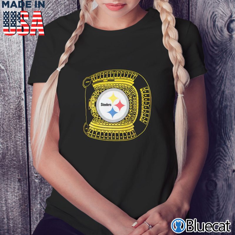 Black Ladies Tee Pittsburgh Steelers New Era Stadium T Shirt