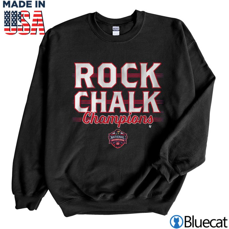 Black Sweatshirt Kansas Basketball Rock Chalk Champions T shirt