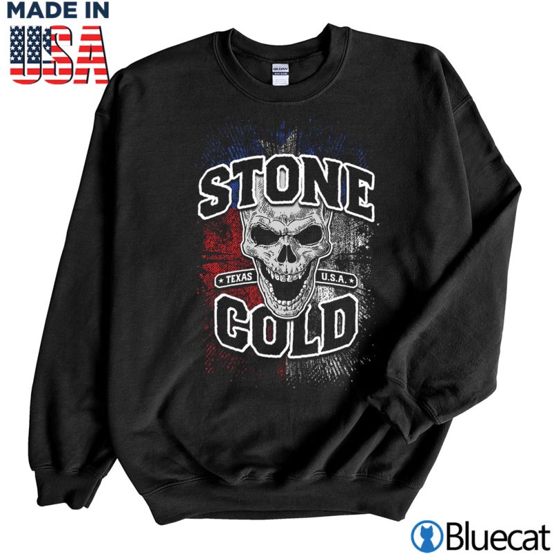 Black Sweatshirt Stone Cold Steve Austin Texas Flag Skull T Shirt