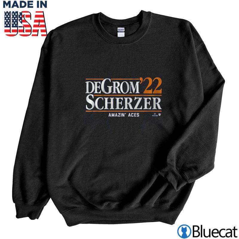 Black Sweatshirt deGrom Scherzer 22 Amazin aces T shirt