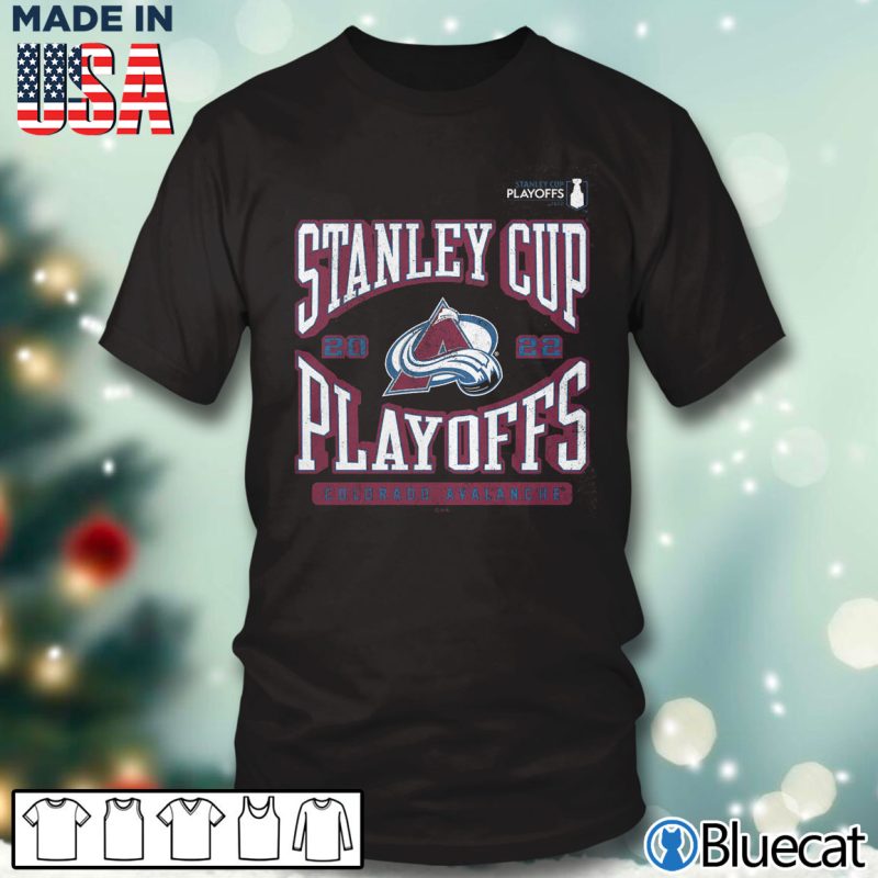 Black T shirt Colorado Avalanche 2022 Stanley Cup Playoffs Wraparound T Shirt