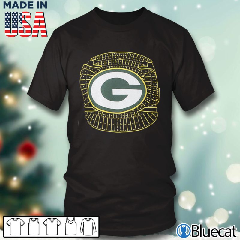 Black T shirt Green Bay Packers New Era Stadium T Shirt