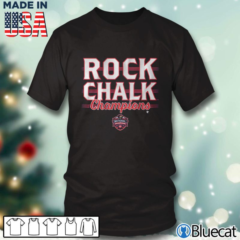 Black T shirt Kansas Basketball Rock Chalk Champions T shirt