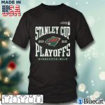 Black T shirt Minnesota Wild 2022 Stanley Cup Playoffs Big Tall Playmaker T Shirt