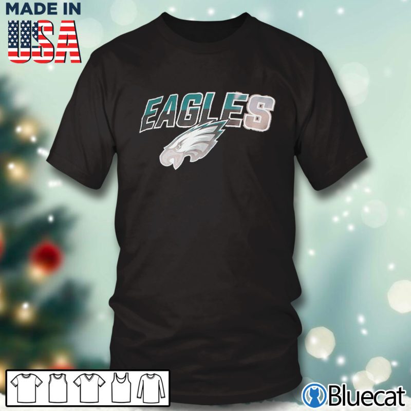 Black T shirt Philadelphia Eagles New Era Brushed T shirt