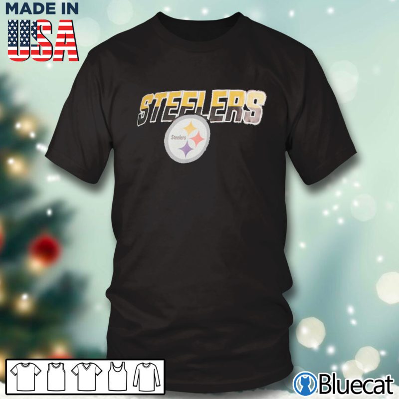 Black T shirt Pittsburgh Steelers New Era Brushed T shirt