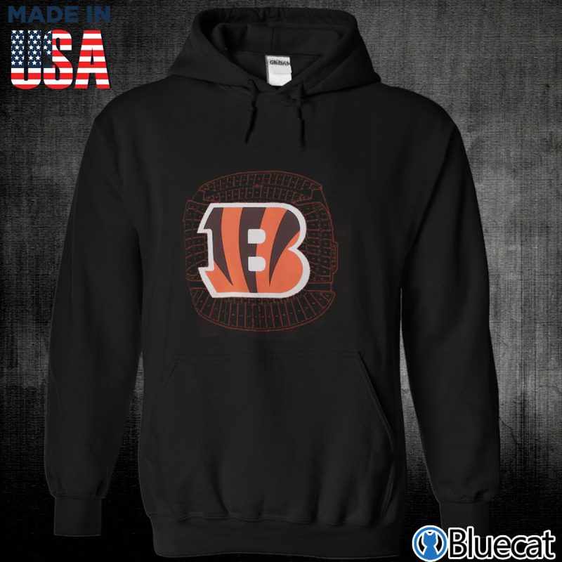 Black Unisex Hoodie Cincinnati Bengals New Era Stadium T Shirt