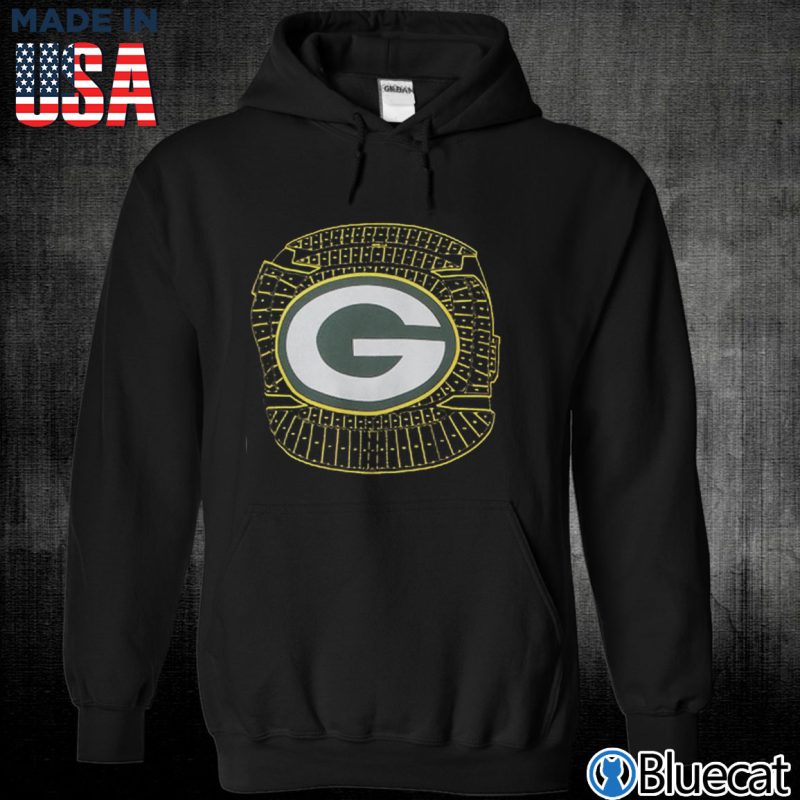 Black Unisex Hoodie Green Bay Packers New Era Stadium T Shirt