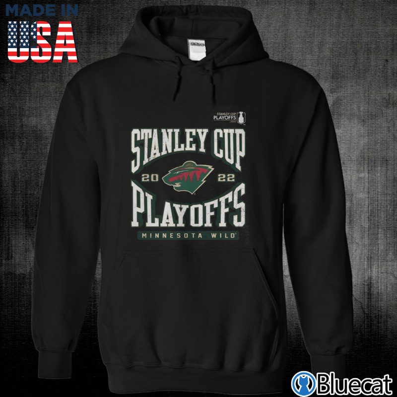 Black Unisex Hoodie Minnesota Wild 2022 Stanley Cup Playoffs Big Tall Playmaker T Shirt