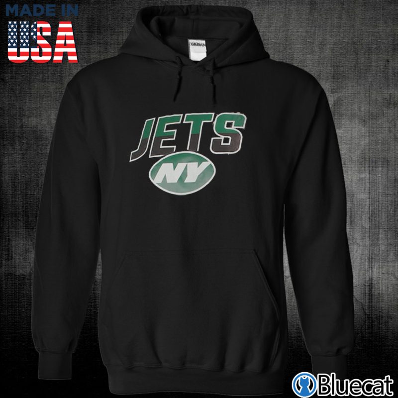 Black Unisex Hoodie New York Jets New Era Brushed T shirt