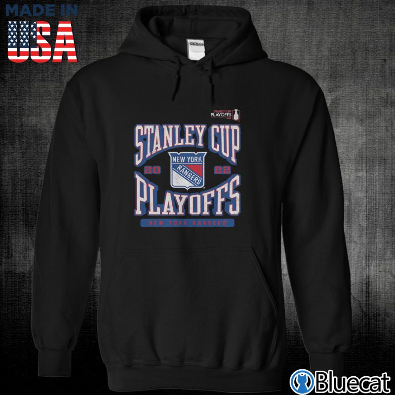 Black Unisex Hoodie New York Rangers 2022 Stanley Cup Playoffs Big Tall Playmaker T Shirt