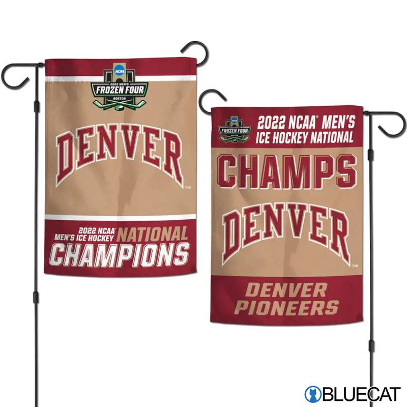 Denver Pioneers WinCraft 2022 NCAA Mens Ice Hockey National Champions Double Sided Garden Flag 1