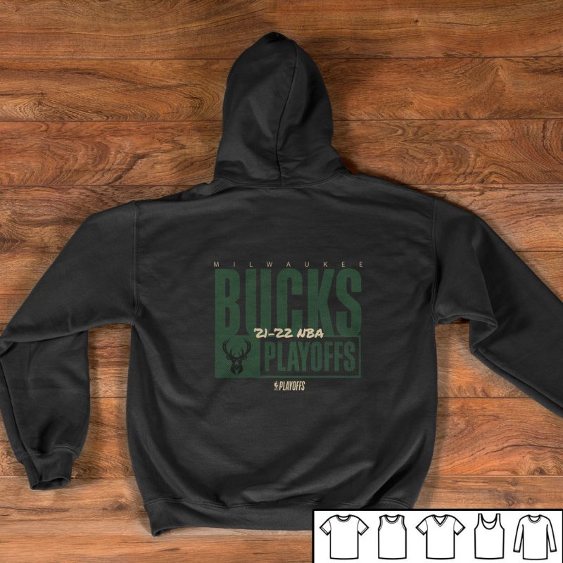 Hoodie Flat Back Milwaukee Bucks 2022 NBA Playoffs Dunk T Shirt