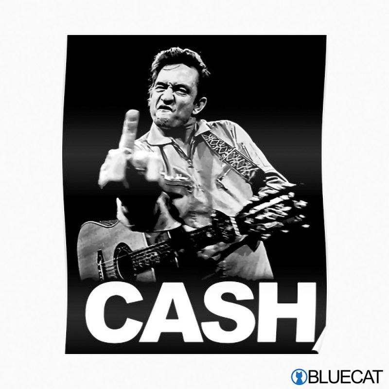 Johnny Cash Middle Finger At 1969 Fulton County Prison Poster Canvas