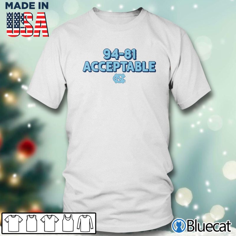 Men T shirt North Carolina Basketball Acceptable 94 81 T shirt
