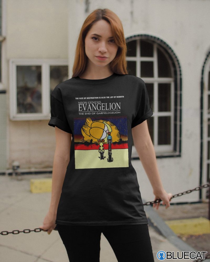 Neon genesis evangelion garfield T shirt 1 1