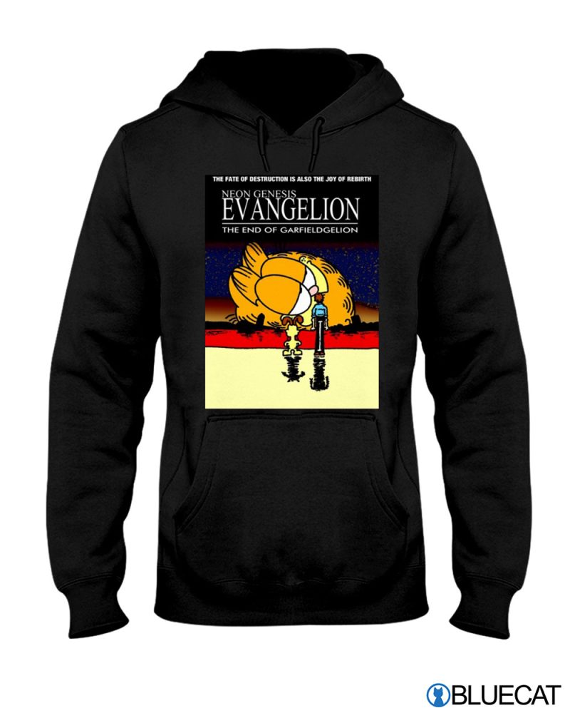 Neon genesis evangelion garfield T shirt 1
