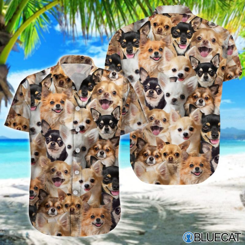 Chihuahuas Button Up Dog Hawaiian Shirts 1