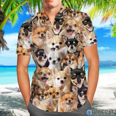 Chihuahuas Button Up Dog Hawaiian Shirts 2
