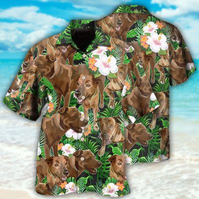 Rhodesian Ridgeback Dog Tropical Floral Best Fathers Day Gifts Hawaiian Shirt Men