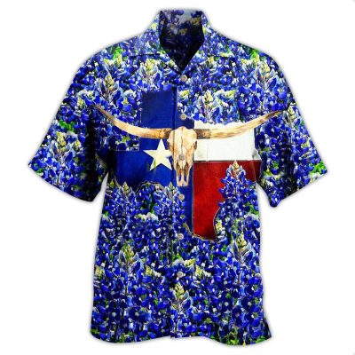 Texas Forever Texas Bluebonnet Edition Best Fathers Day Gifts Hawaiian Shirt Men