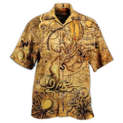 Octopus Hunting Treasure Vintage Edition Best Fathers Day Gifts Hawaiian Shirt Men