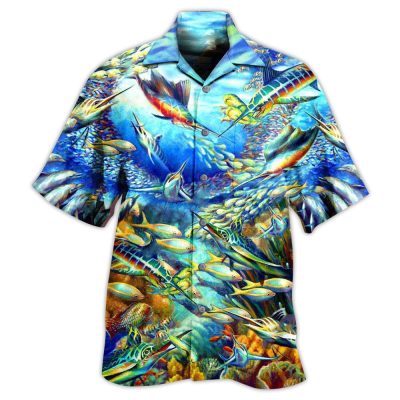 Ocean Marine Biology Swordfish Edition Best Fathers Day Gifts Hawaiian Shirt Men